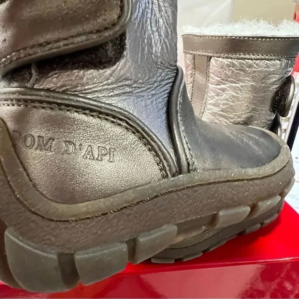 Pom D’Api Bronze Piwi Chabraque Sherpa  lined winter boots NWT size 5 Euro 120